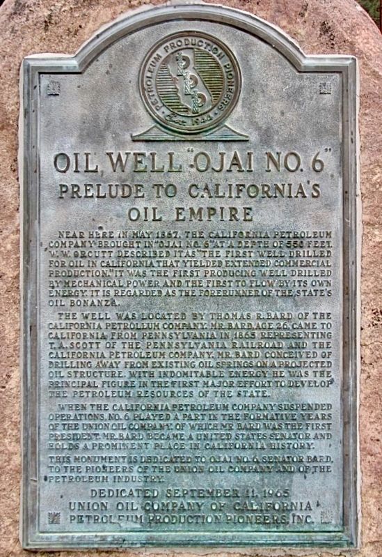 Oil Well Ojai No. 6 Marker image. Click for full size.