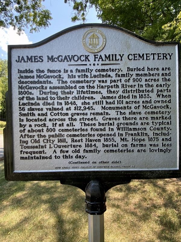 James McGavock Family Cemetery Marker image. Click for full size.