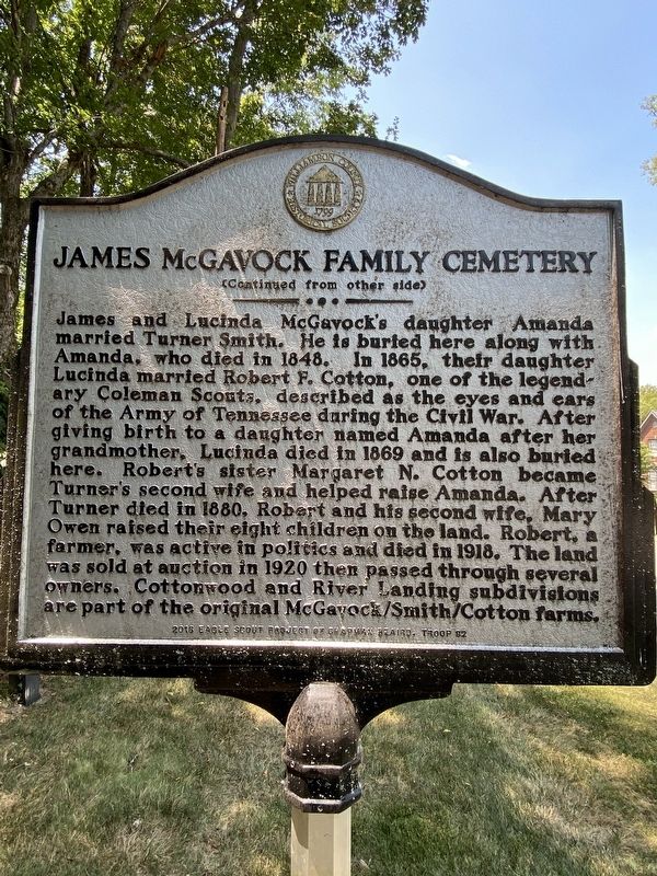 James McGavock Family Cemetery Marker image. Click for full size.