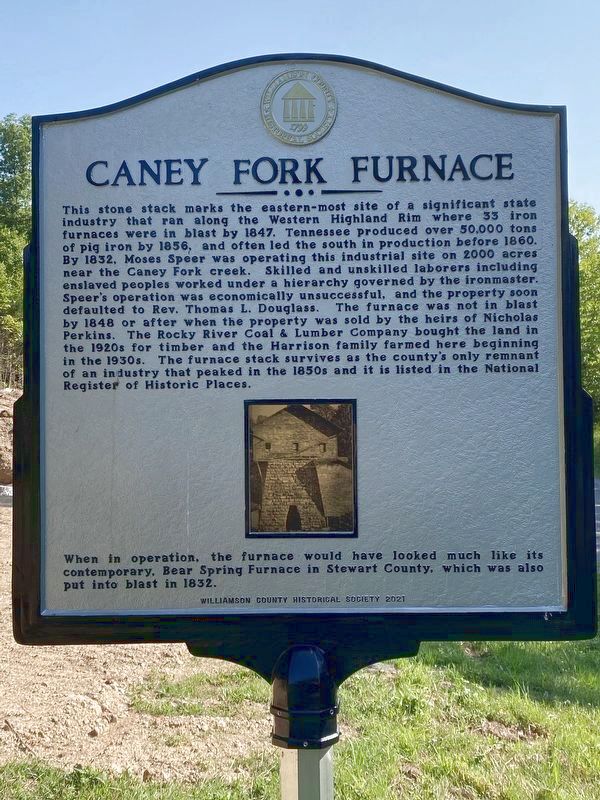 Caney Fork Furnace Marker image. Click for full size.