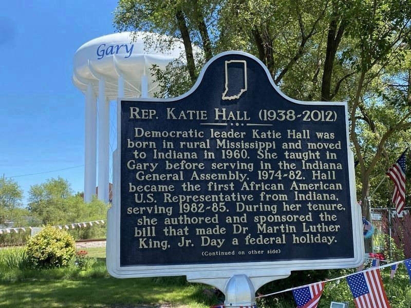 Representative Katie Hall (1938-2012) side of the marker image. Click for full size.