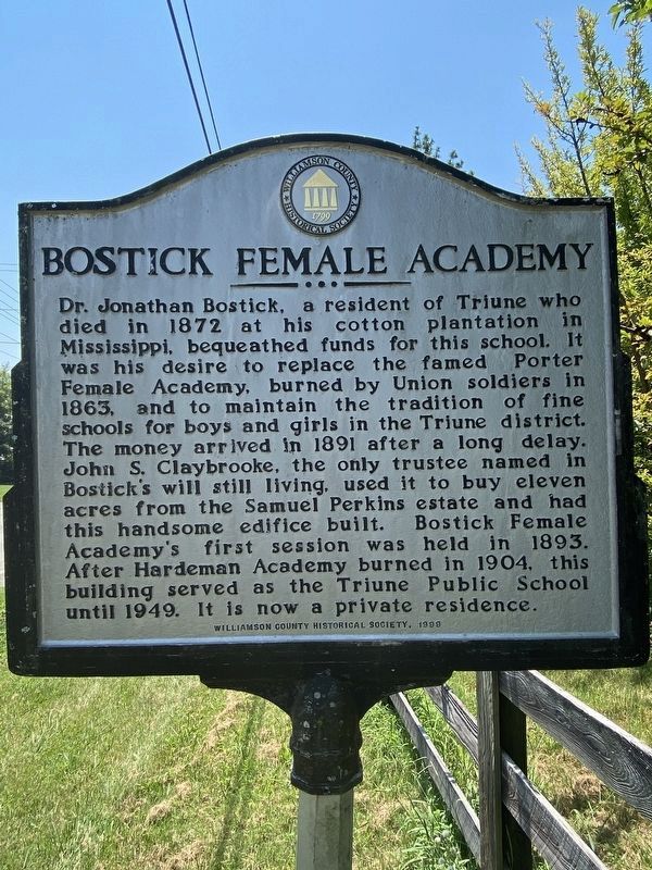 Bostick Female Academy Marker image. Click for full size.