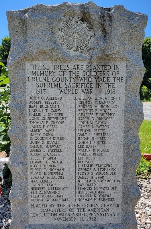 World War I Memorial. Click for full size. World War I Memorial image. Click for full size.