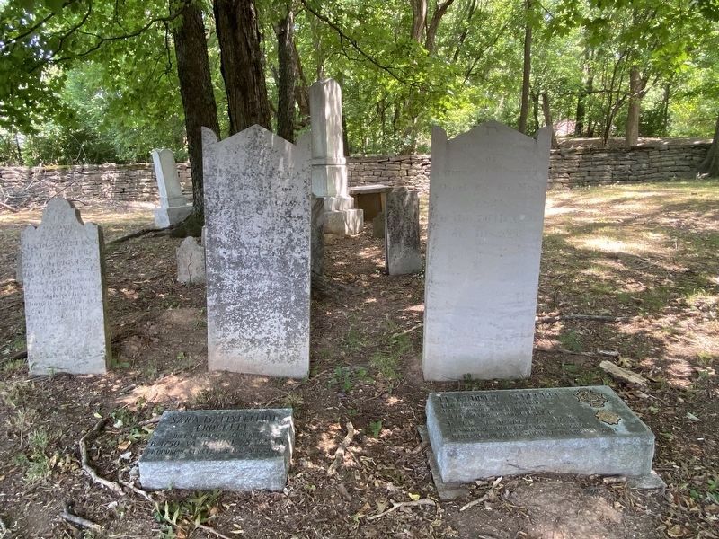 The graves of Sara (left) and Lt. Andrew Crocket (right). image. Click for full size.