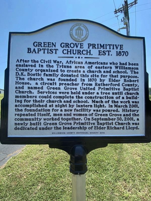 Green Grove Primitive Baptist Church / Marker image. Click for full size.