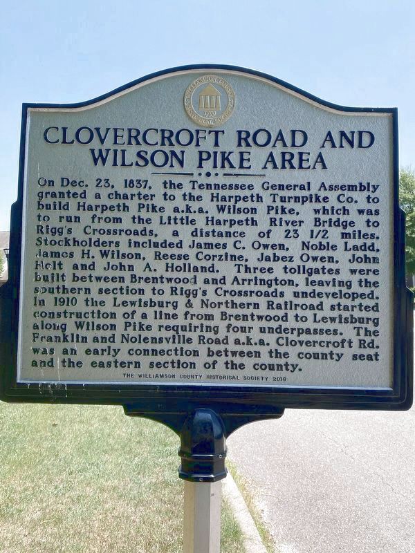 Clovercroft Road and Wilson Pike Area Marker image. Click for full size.