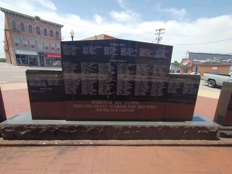 Highland County Veterans Memorial image. Click for full size.