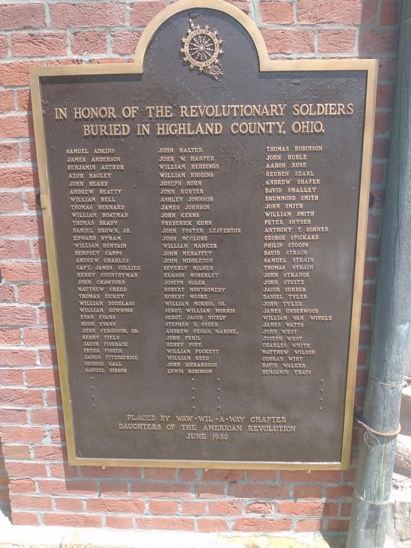 Highland County Revolution War Memorial image. Click for full size.