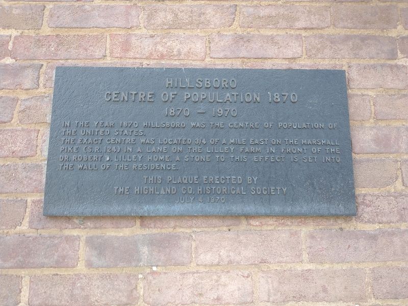 Hillsboro Center of Population 1870 Marker image. Click for full size.