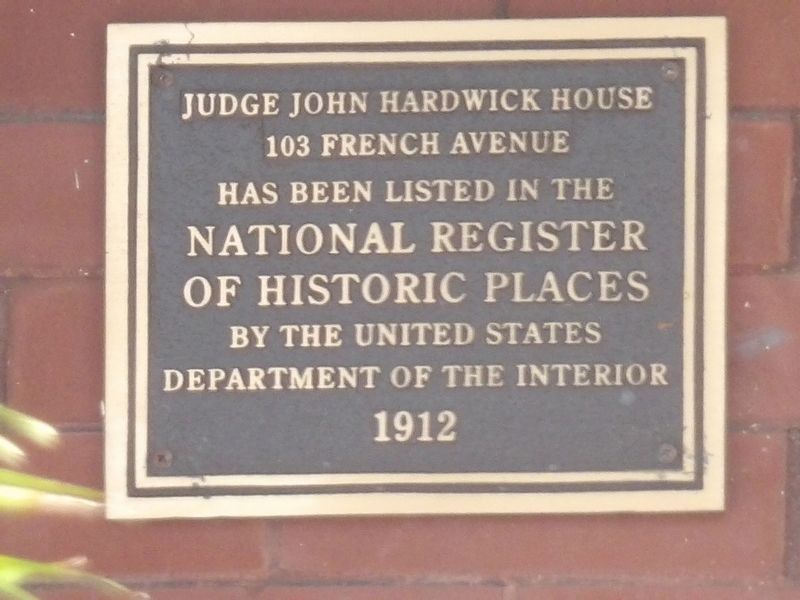 Judge John Hardwick House Marker image. Click for full size.