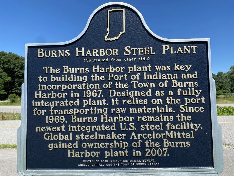 Burns Harbor Steel Plant Marker image. Click for full size.