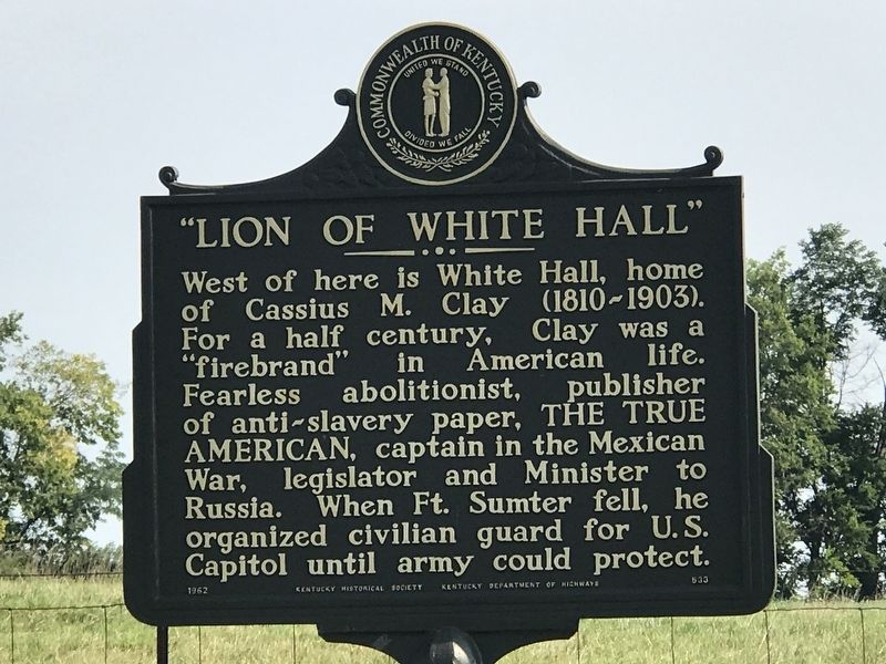 Lion of White Hall Marker image. Click for full size.