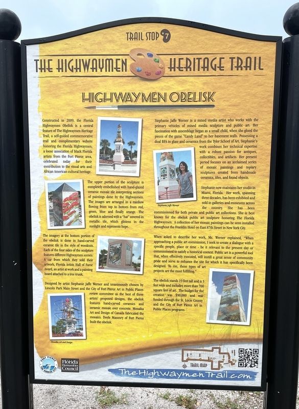 Highwaymen Obelisk Marker. Click for full size. Highwaymen Obelisk Marker image. Click for full size.