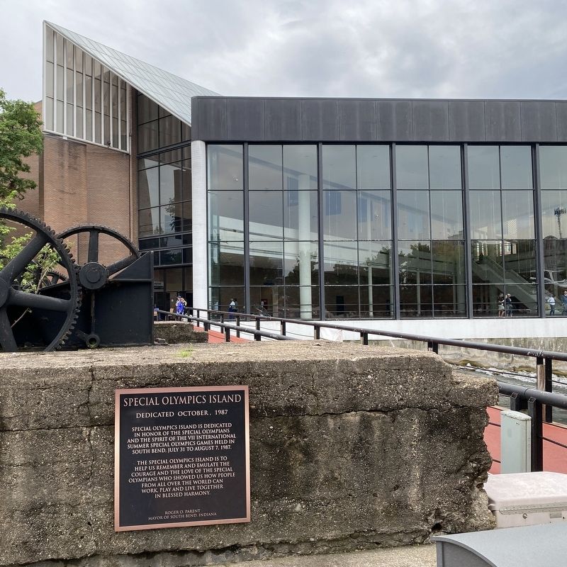 Marker in Front of the Century Center image. Click for full size.