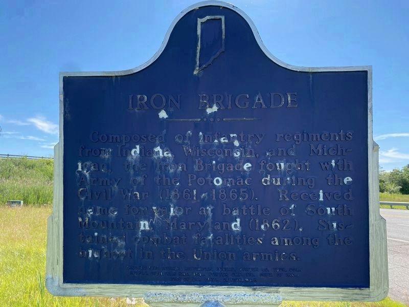 Iron Brigade Marker (east face in need of paint) image. Click for full size.