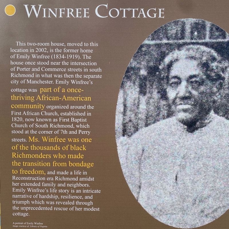 Winfree Cottage Marker image. Click for full size.