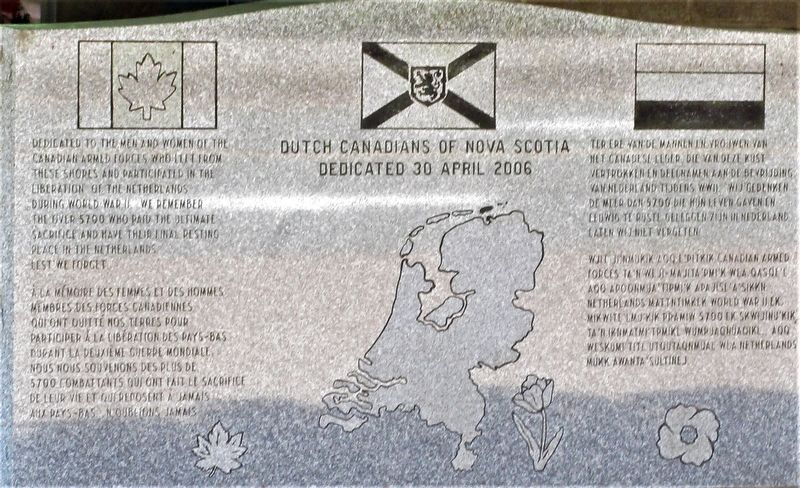 Dutch Canadians of Nova Scotia Marker. Click for full size. Dutch Canadians of Nova Scotia Marker image. Click for full size.