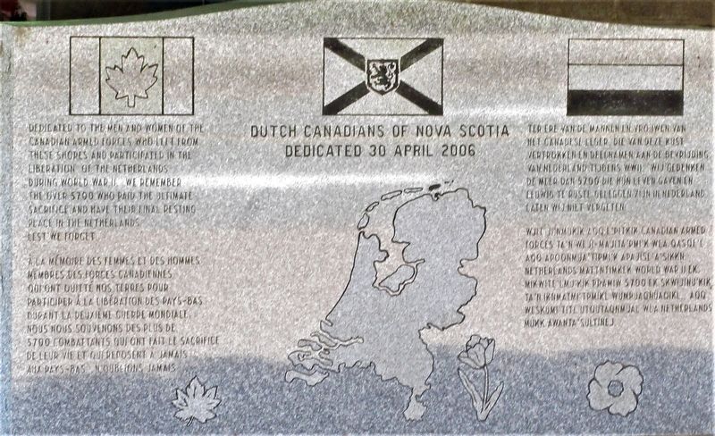 Dutch Canadians of Nova Scotia Marker image. Click for full size.
