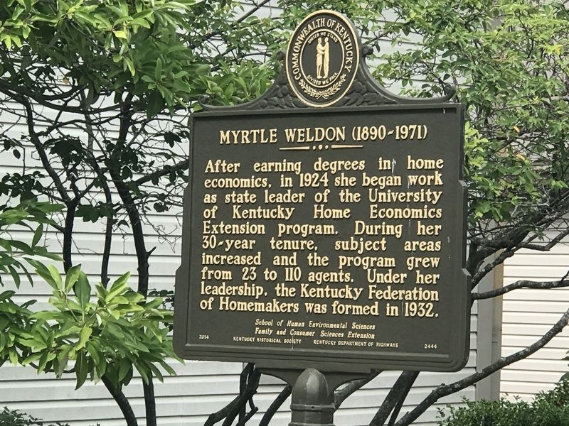 Myrtle Weldon (1890-1971) Marker side image. Click for full size.