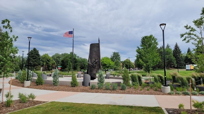 The view of the Northglenn Veterans Memorial from the north image. Click for full size.