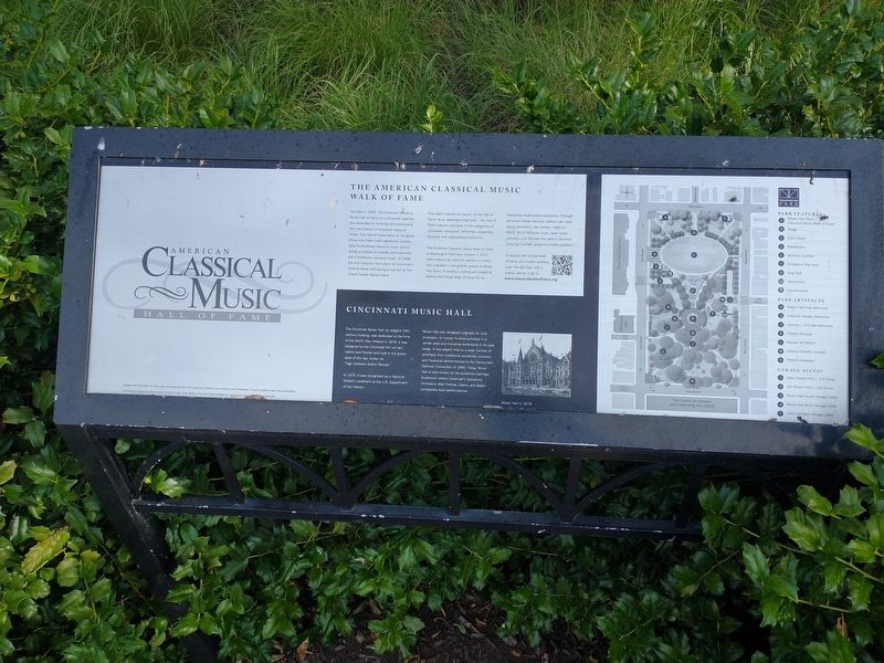 The American Classical Music Walk of Fame - Cincinnati Music Hall Marker image. Click for full size.