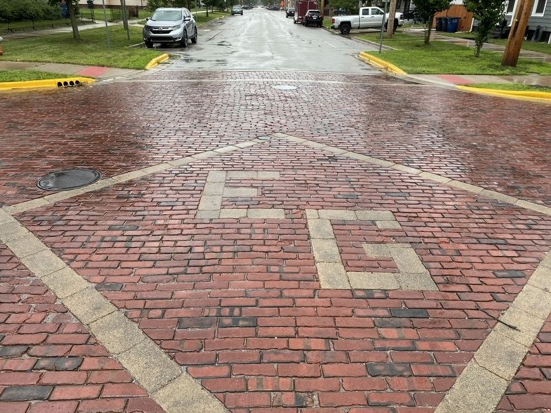 "EG" (Elston Grove) Historic District brick-pattern street-markings image. Click for full size.
