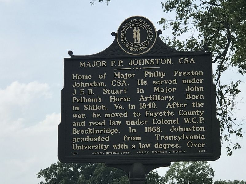 Major P.P. Johnston, CSA Marker (side A) image. Click for full size.