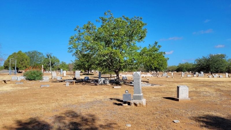 The view of the William A. Waugh Marker from the cemetery. Click for full size. The view of the William A. Waugh Marker from the cemetery image. Click for full size.