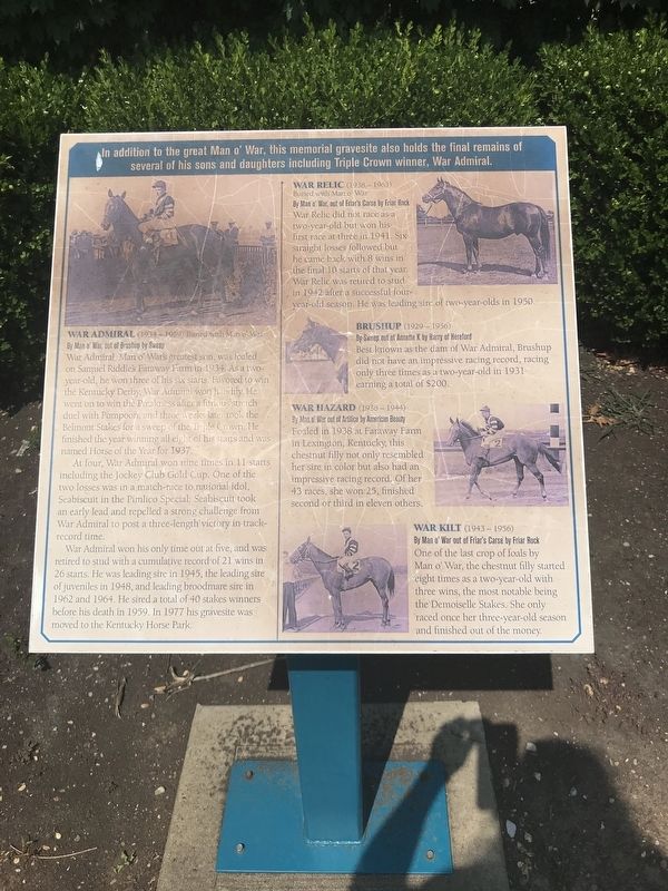 Descendants in Man o' War's Memorial Gravesite Marker image. Click for full size.