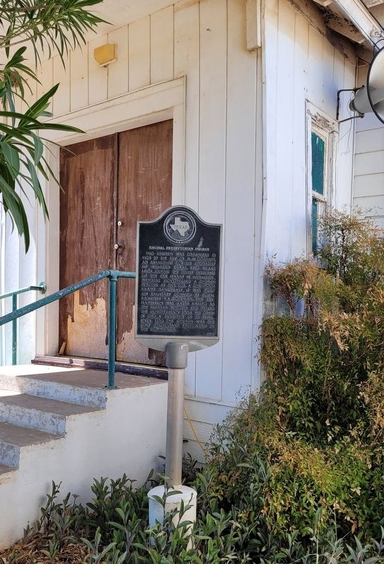 The Encinal Presbyterian Church and Marker image. Click for full size.