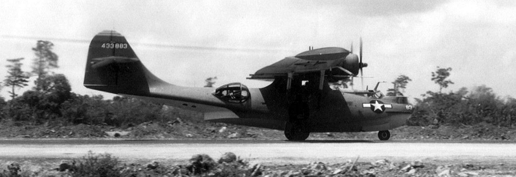 2nd Emergency Rescue Squadron OA-10A Catalina (s/n 44-33883) about to begin her take-off roll. image. Click for more information.