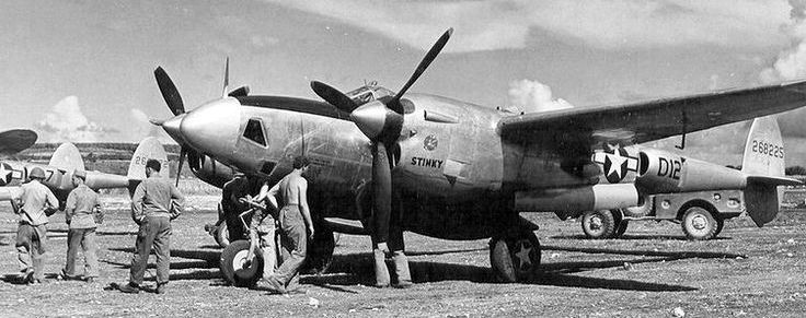 F-5B-1-LO Lightning (s/n 42-68225) at East Field, Saipan, July 1944 image. Click for full size.