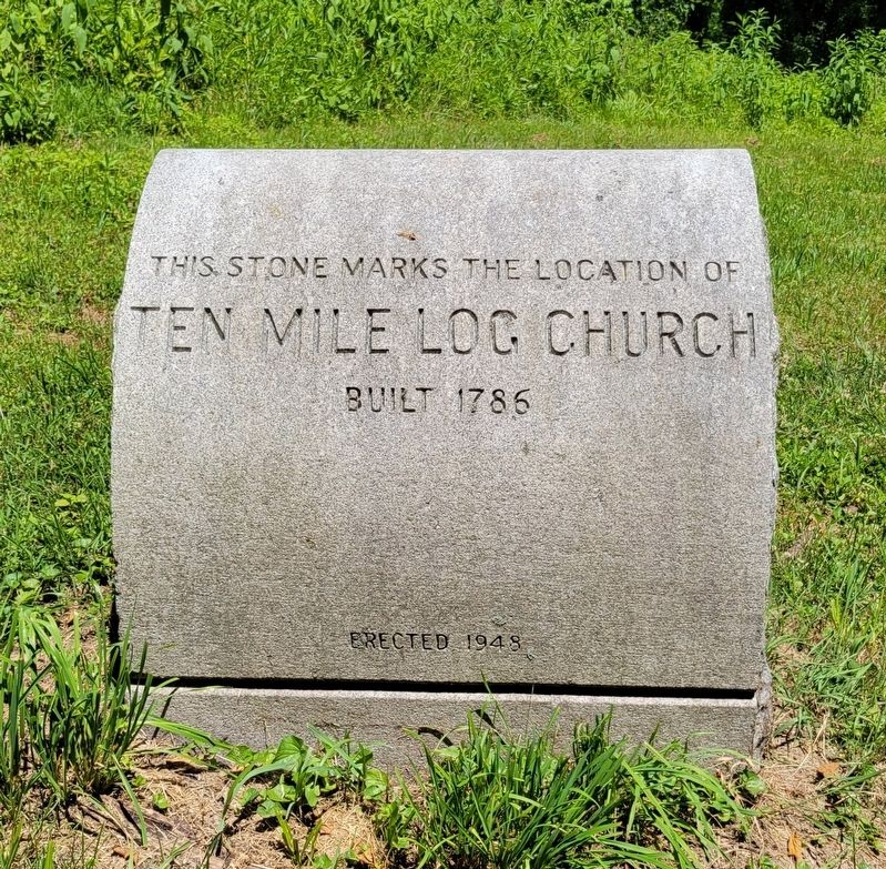 Ten Mile Log Church Marker image. Click for full size.