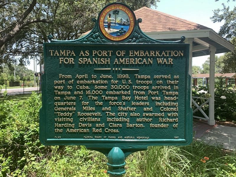Tampa as Port of Embarkation for Spanish American War Marker image. Click for full size.