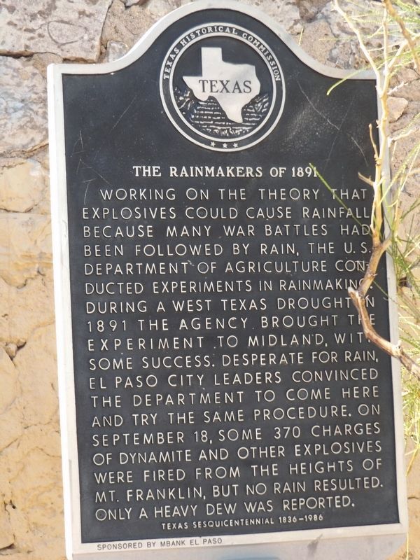 The Rainmakers of 1891 Marker image. Click for full size.