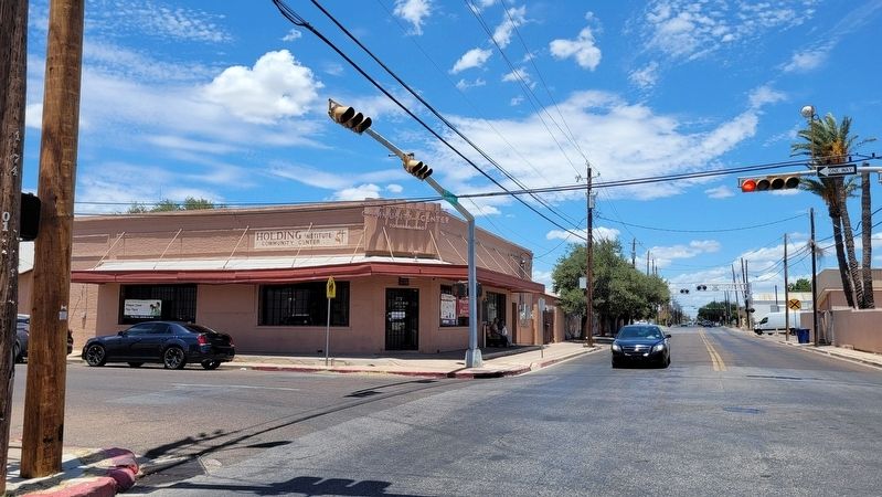 The view of the Holding Institute (Laredo Seminary) Marker from across the street image. Click for full size.