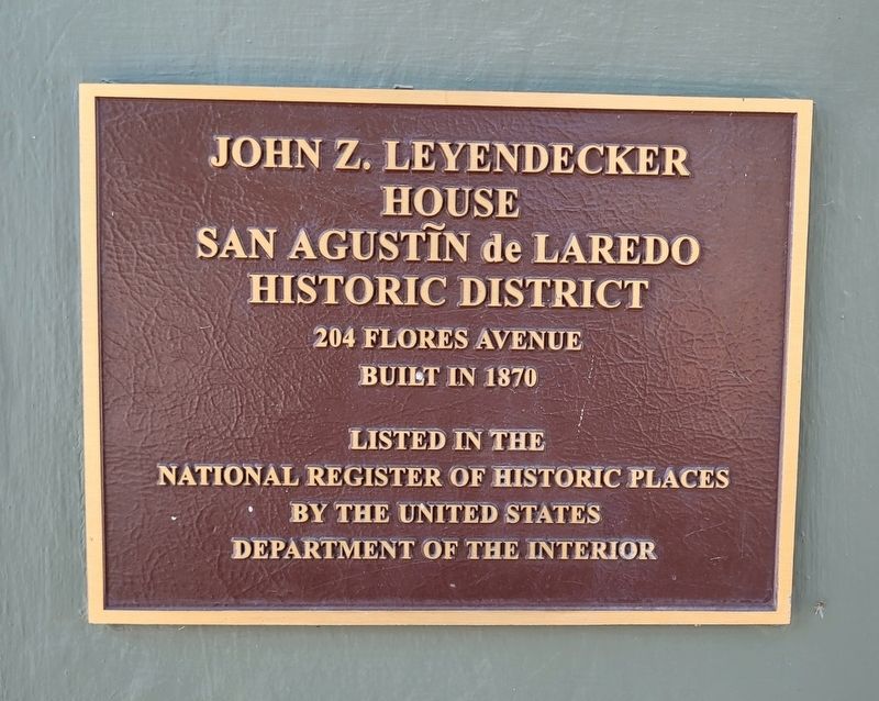 John Z. Leyendecker House - National Register of Historical Places Plaque image. Click for full size.