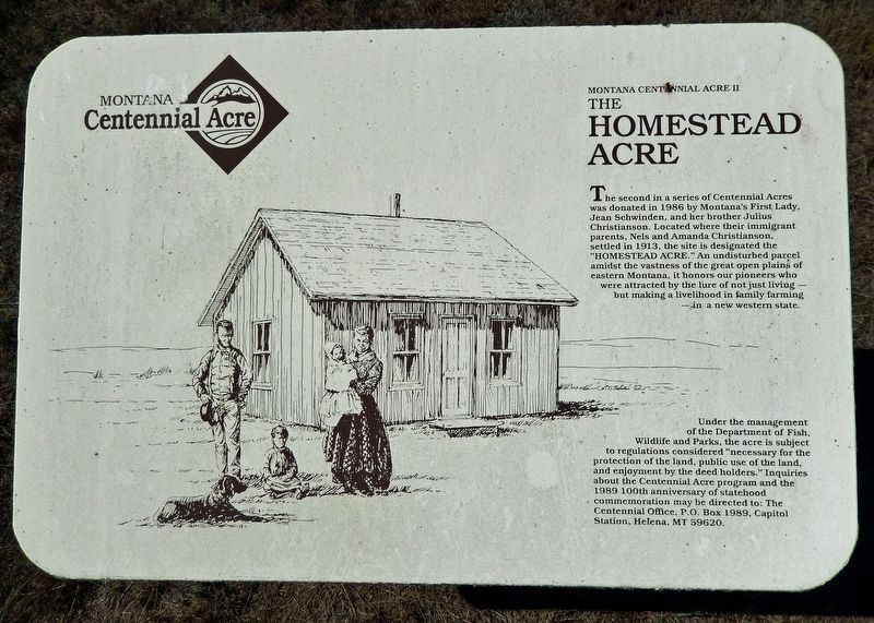 The Homestead Acre Marker. Click for full size. The Homestead Acre Marker image. Click for full size.