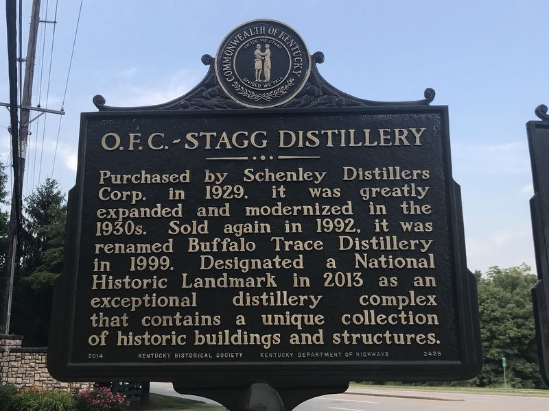 O.F.C.Stagg Distillery Marker (Side B) image. Click for full size.