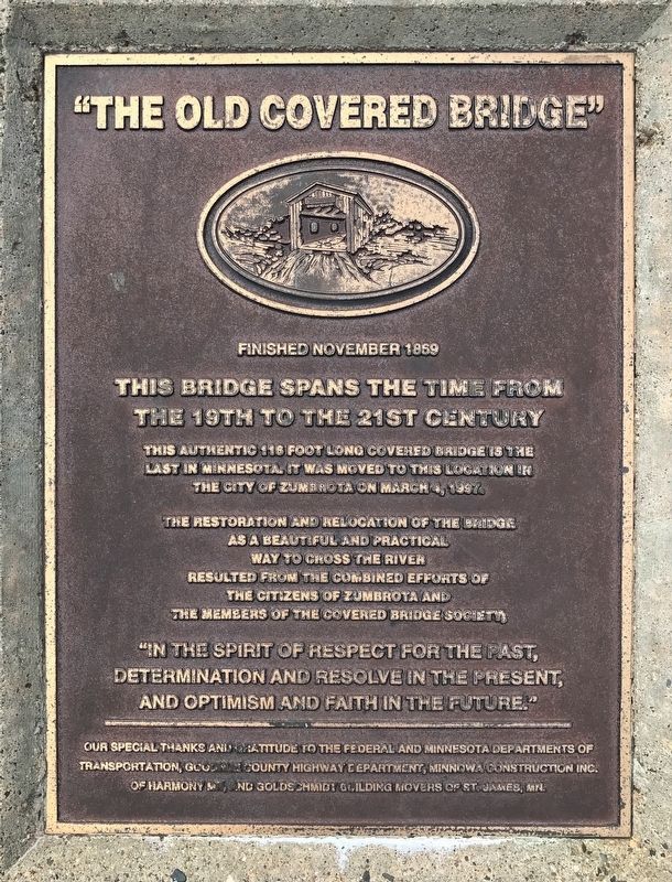 "The Old Covered Bridge" Marker image. Click for full size.