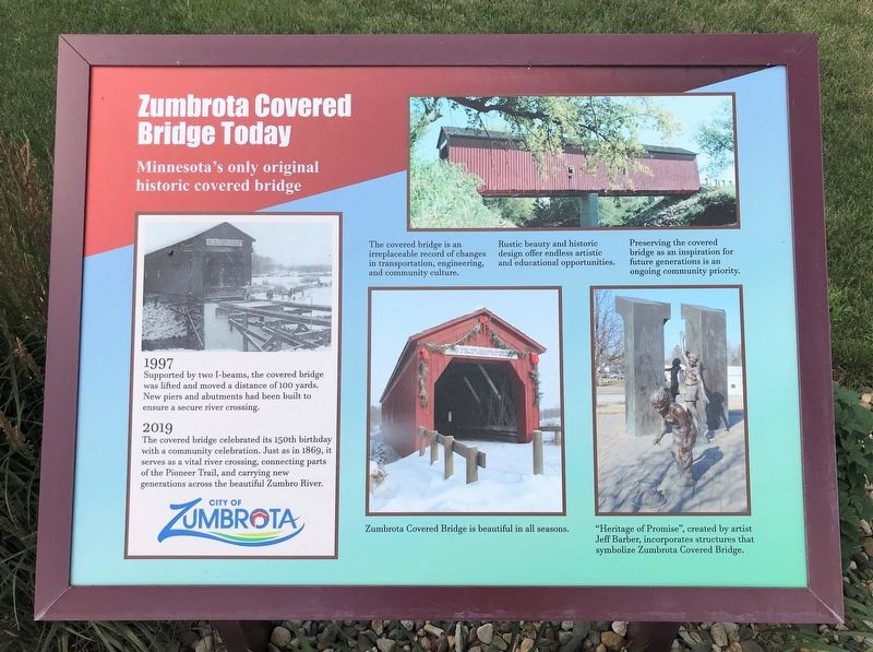Zumbrota Covered Bridge Today Marker image. Click for full size.