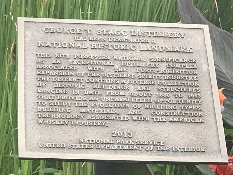 George T. Stagg Distillery Marker image. Click for full size.