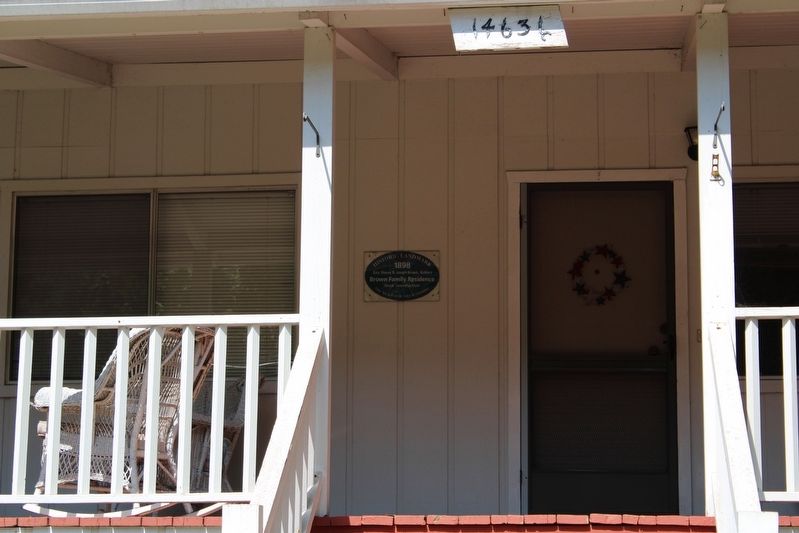 Brown Family Residence Marker. Click for full size. Brown Family Residence Marker image. Click for full size.