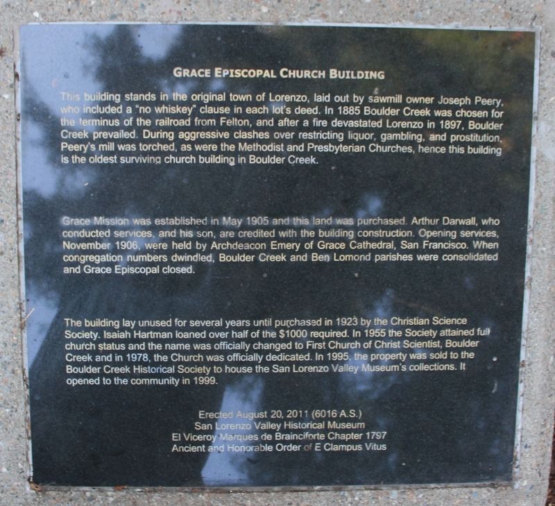 Grace Episcopal Church Building Marker. Click for full size. Grace Episcopal Church Building Marker image. Click for full size.