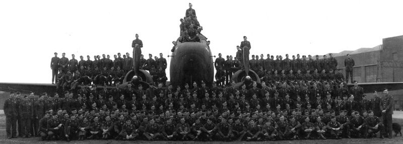 Flight crews of the 37th Troop Carrier Squadron, 316th Troop Carrier Group at Cottesmore, Sept. 1944 image. Click for full size.