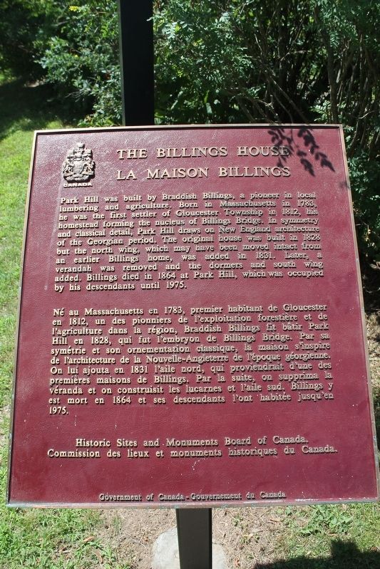 The Billings House Marker image. Click for full size.