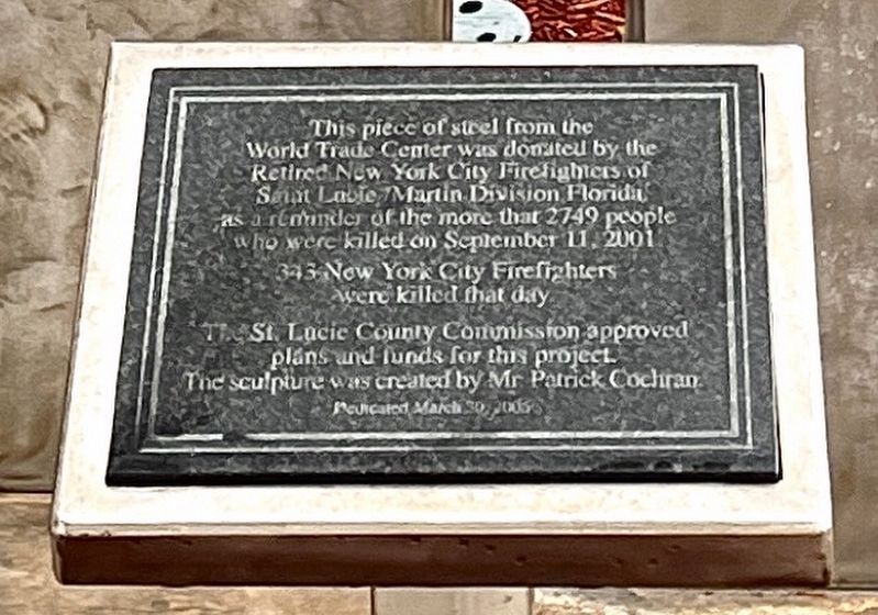 St. Lucie County 911 Memorial marker. Click for full size. St. Lucie County 911 Memorial marker image. Click for full size.