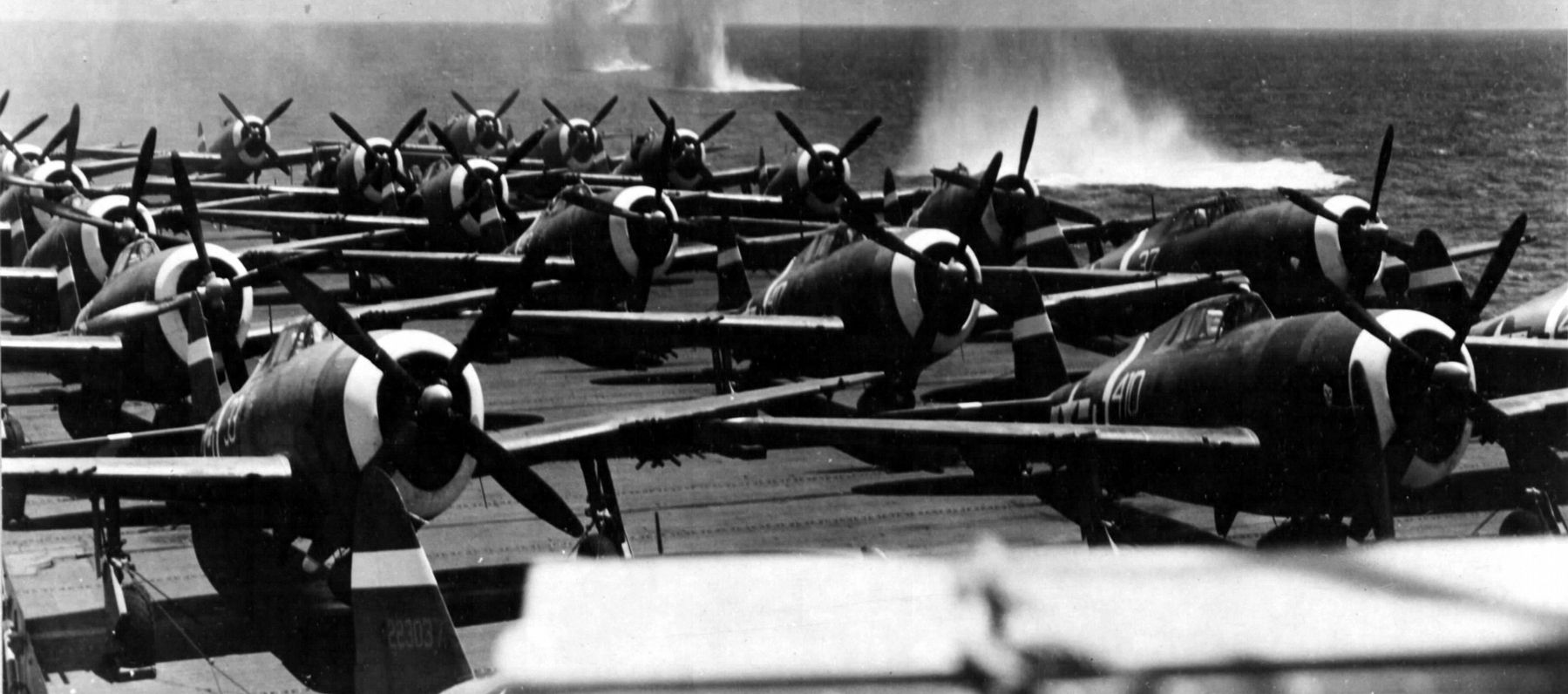 P-47D Thunderbolts of the 318th Fighter Group being ferried to Saipan. Click for full size. P-47D Thunderbolts of the 318th Fighter Group being ferried to Saipan image. Click for full size.
