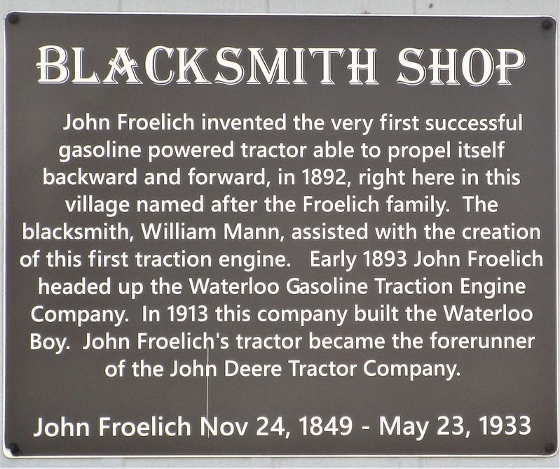 Blacksmith Shop Marker. Click for full size. Blacksmith Shop Marker image. Click for full size.
