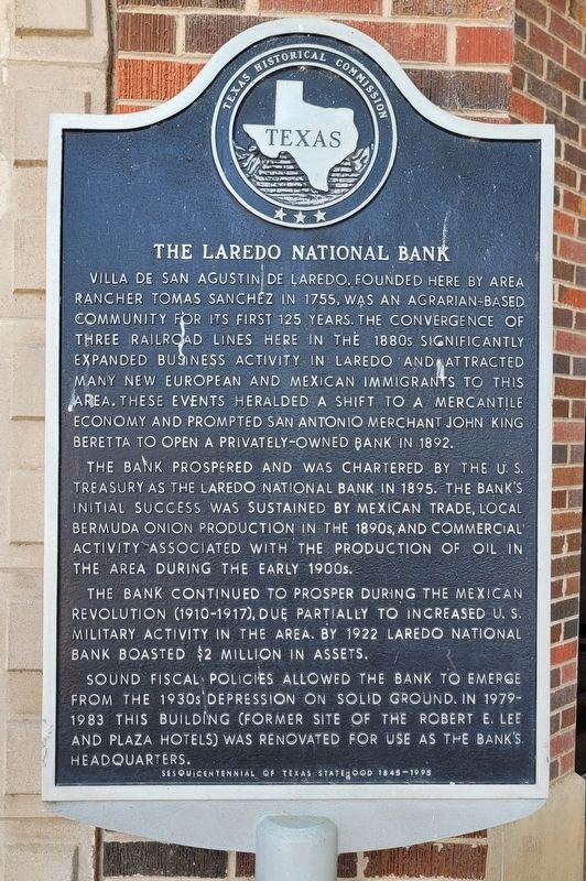 The Laredo National Bank Marker. Click for full size. The Laredo National Bank Marker image. Click for full size.